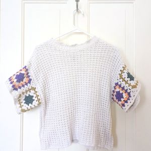 Universal Thread crocheted granny quilt square top